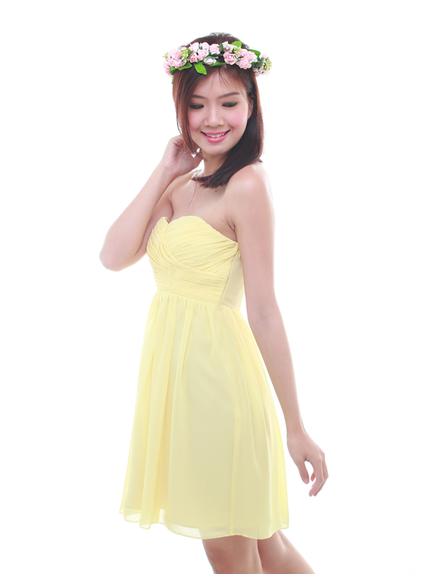 Cleo Dress in Pastel Yellow